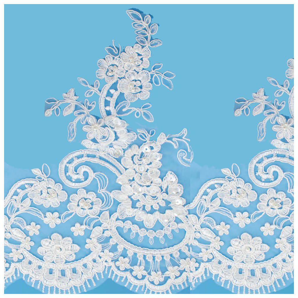 Galón bordado con perlas