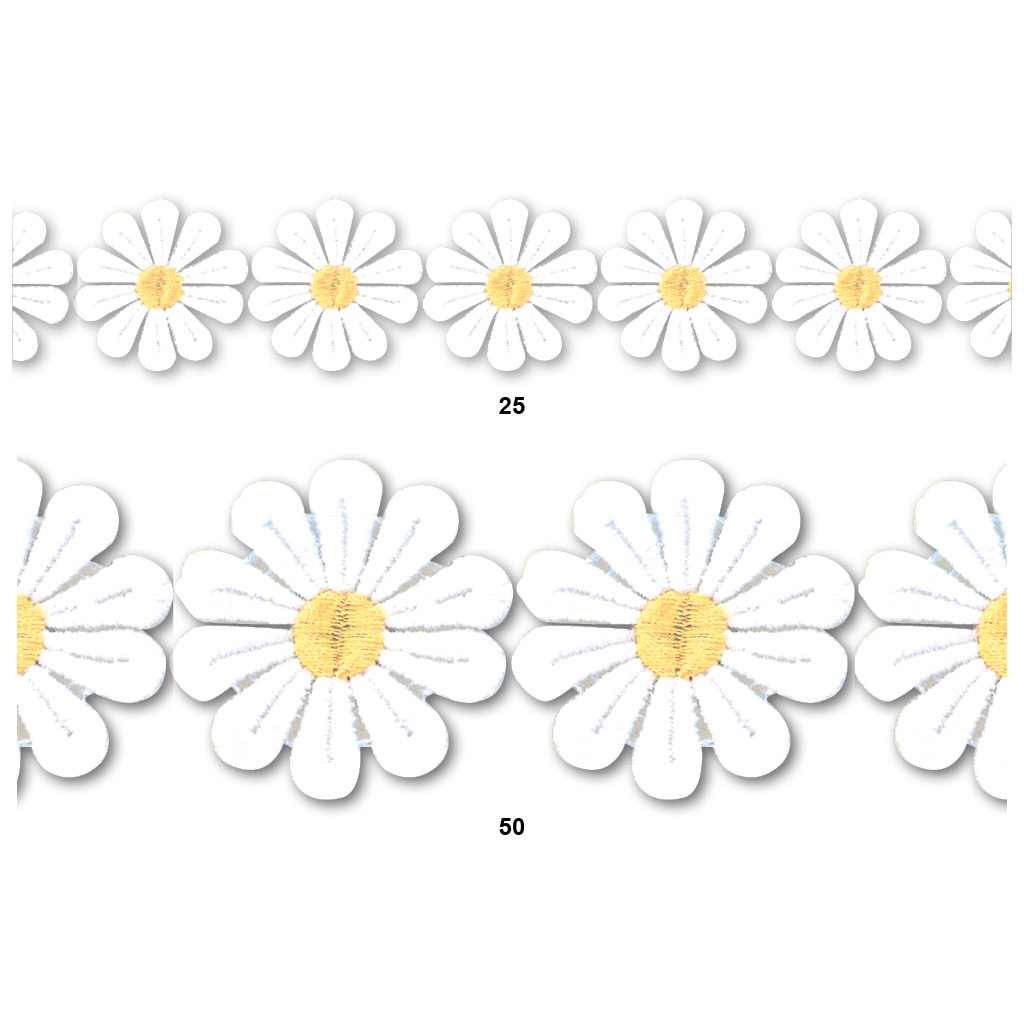 Tira guipur margaritas 25 y 50 mm
