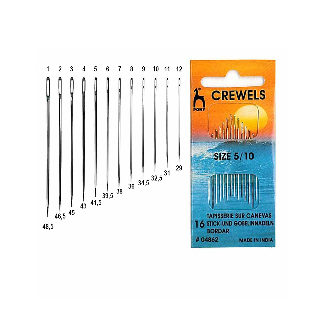 Agujas de ojo largo o bordar