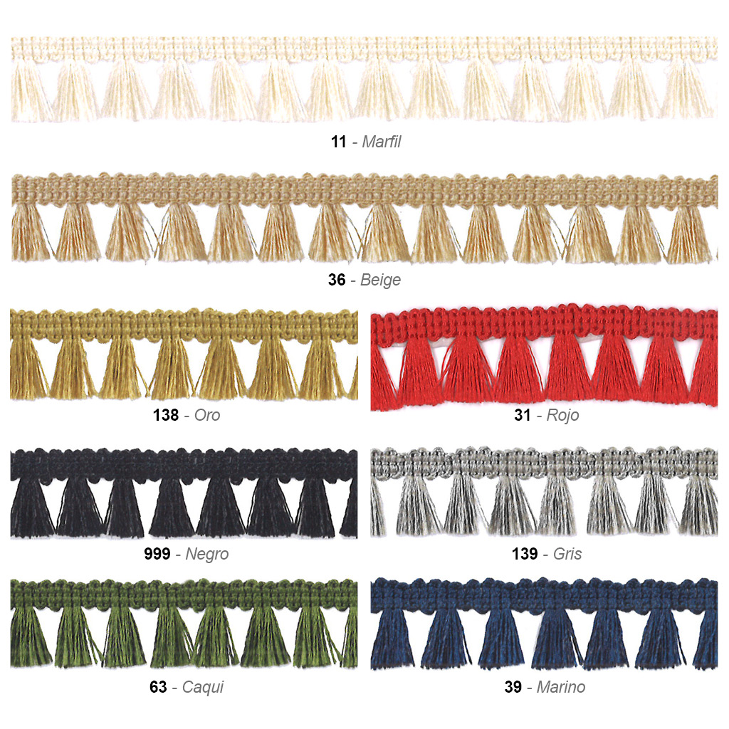 Galón fleco de borlitas