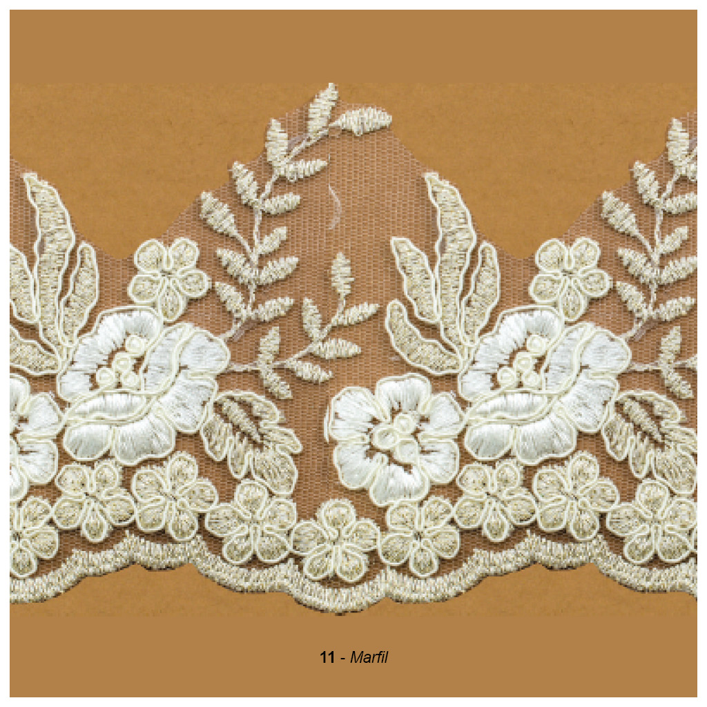 Bordado en tul 110 mm