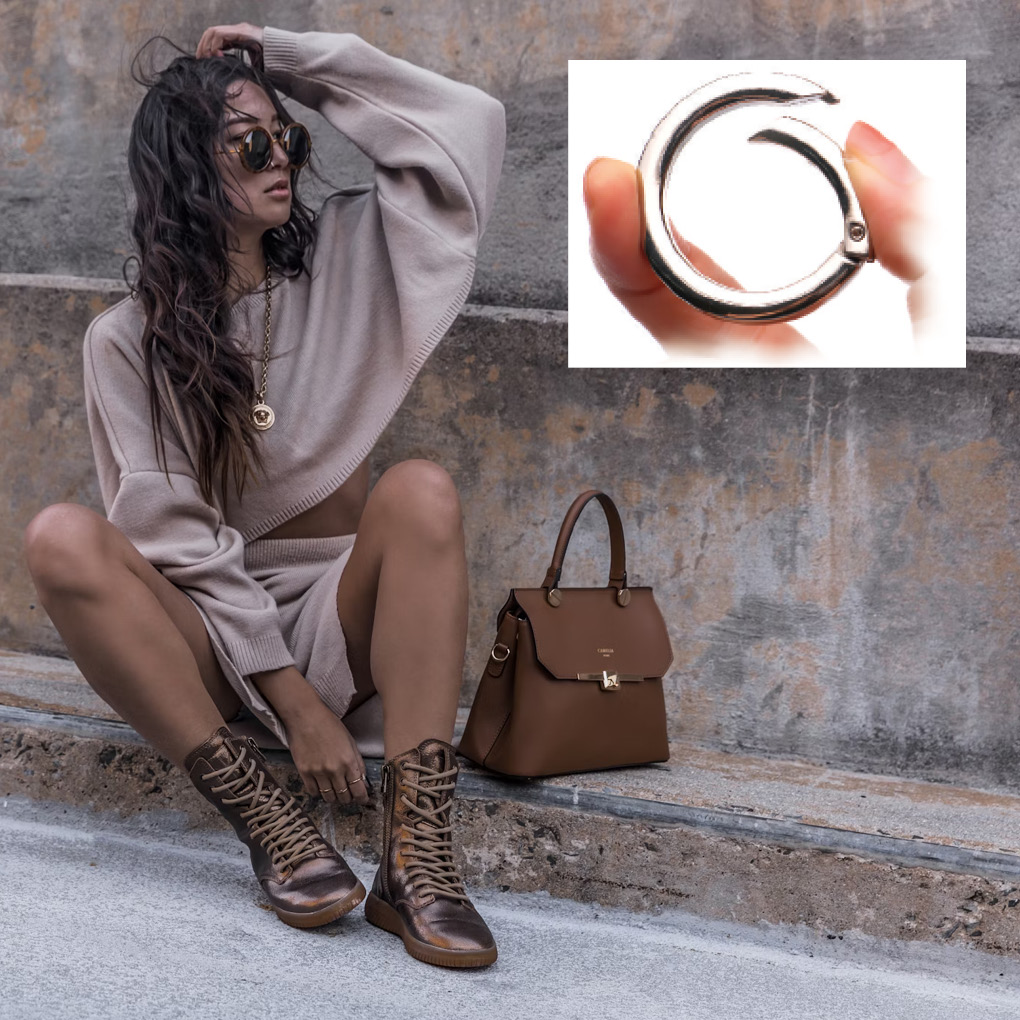 Mosquetón rmetal redondo para bolsos