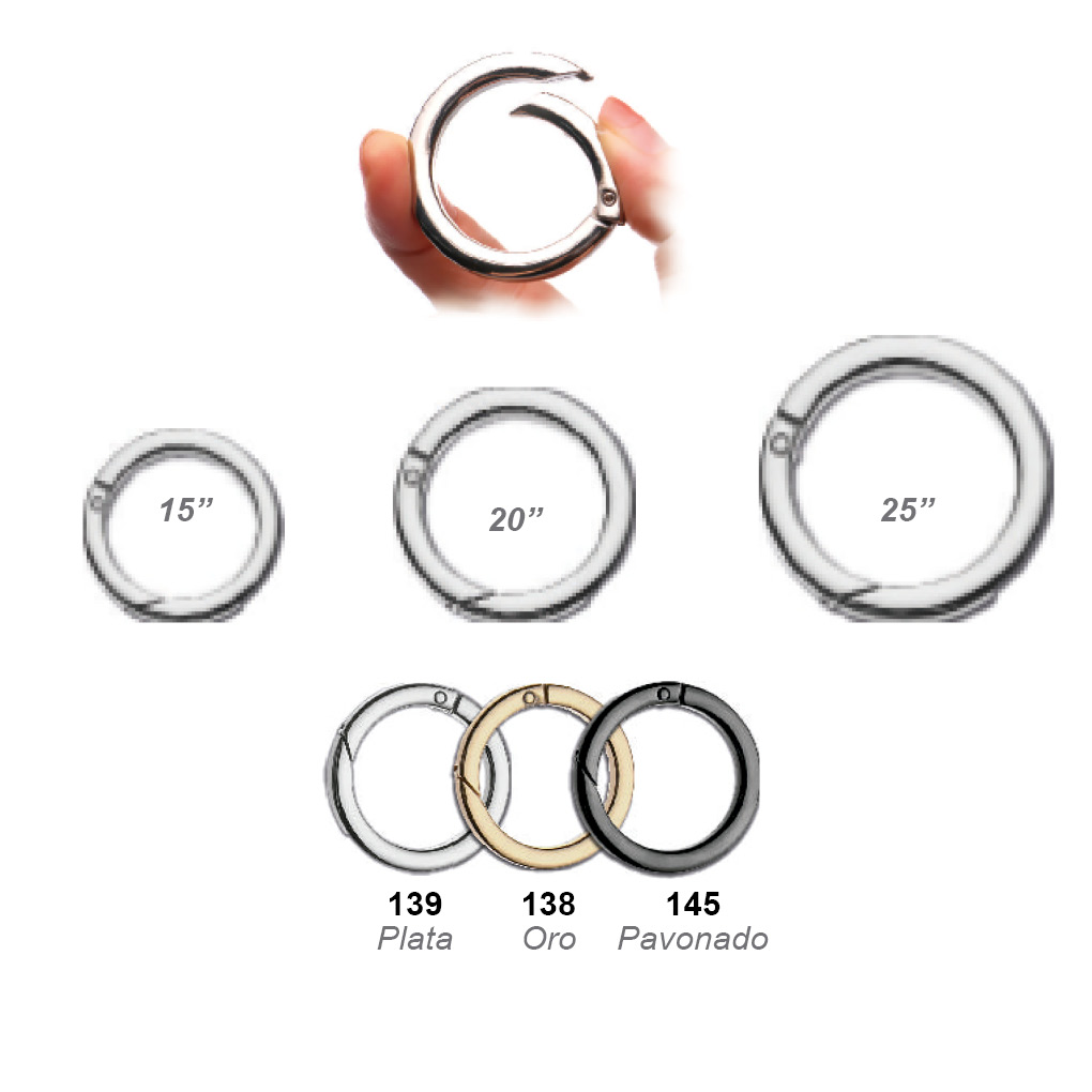 Mosquetón rmetal redondo para bolsos - Imagen 2