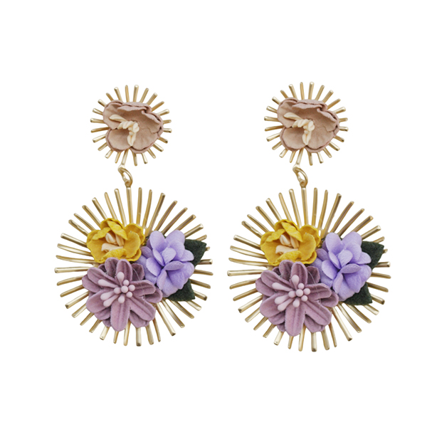 Pendientes flores malvas