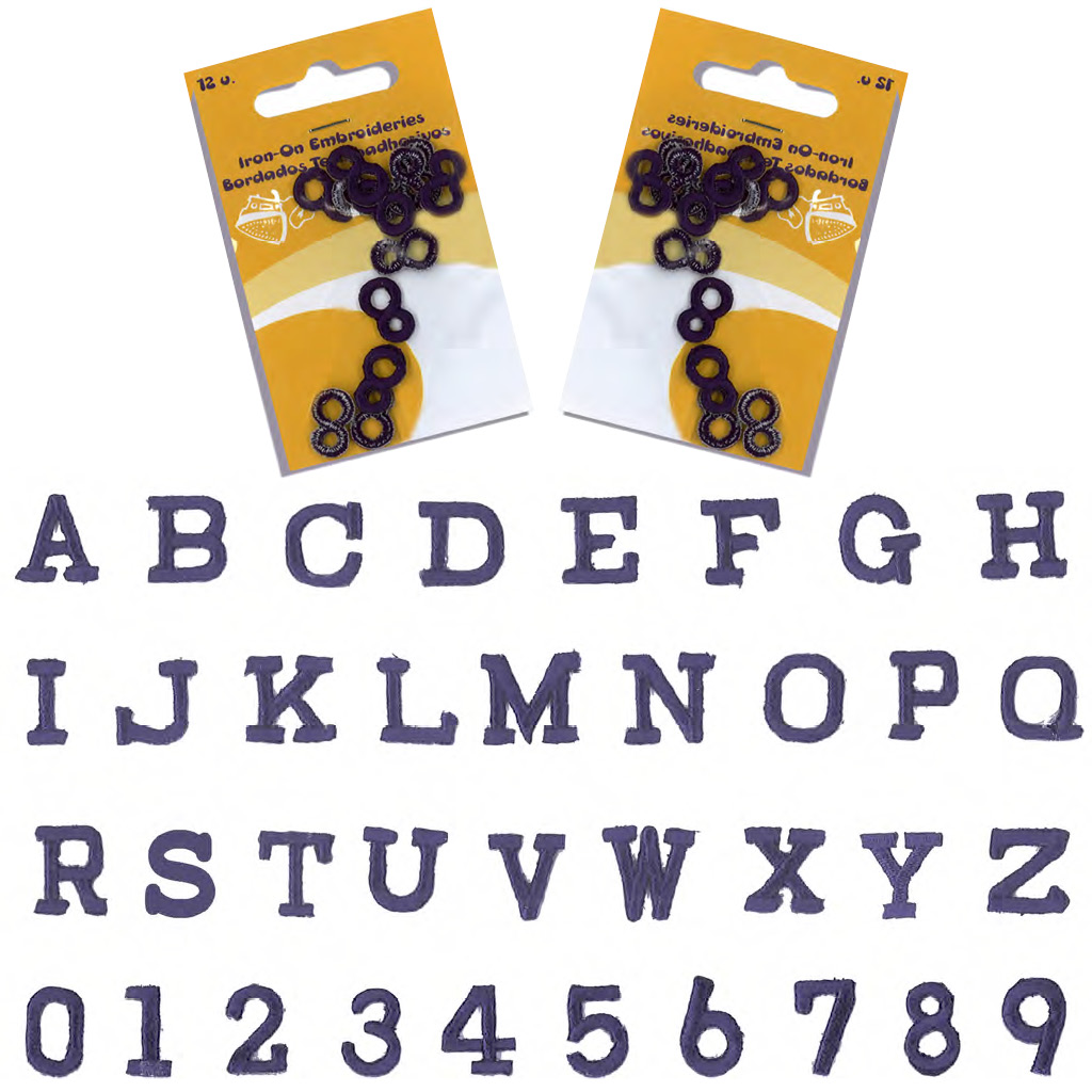 Letras y números termoadhesivos color Marino