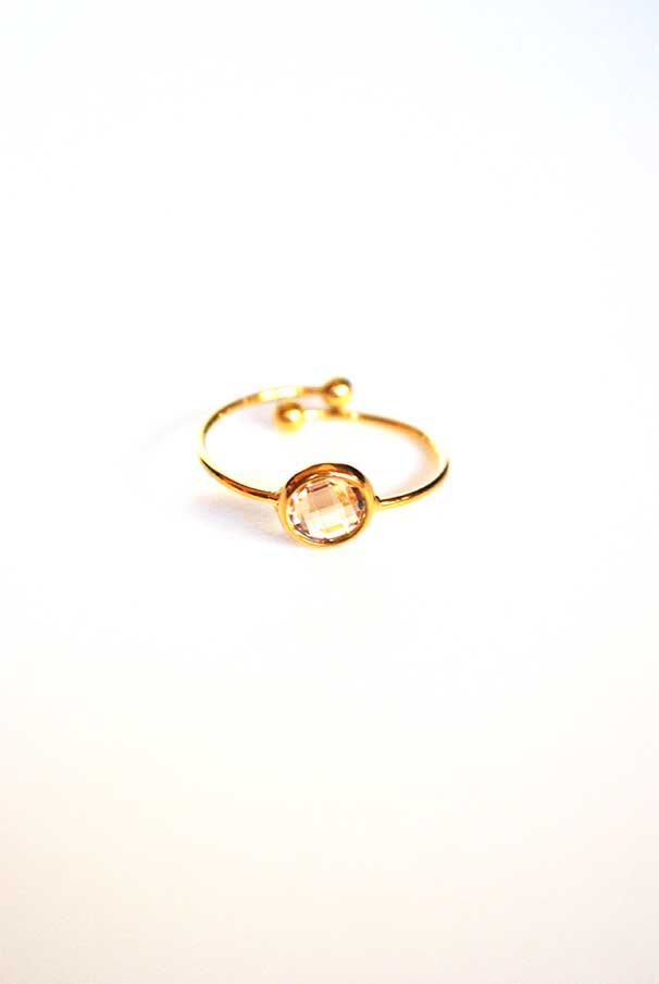 Anillo blanco ajustable acero