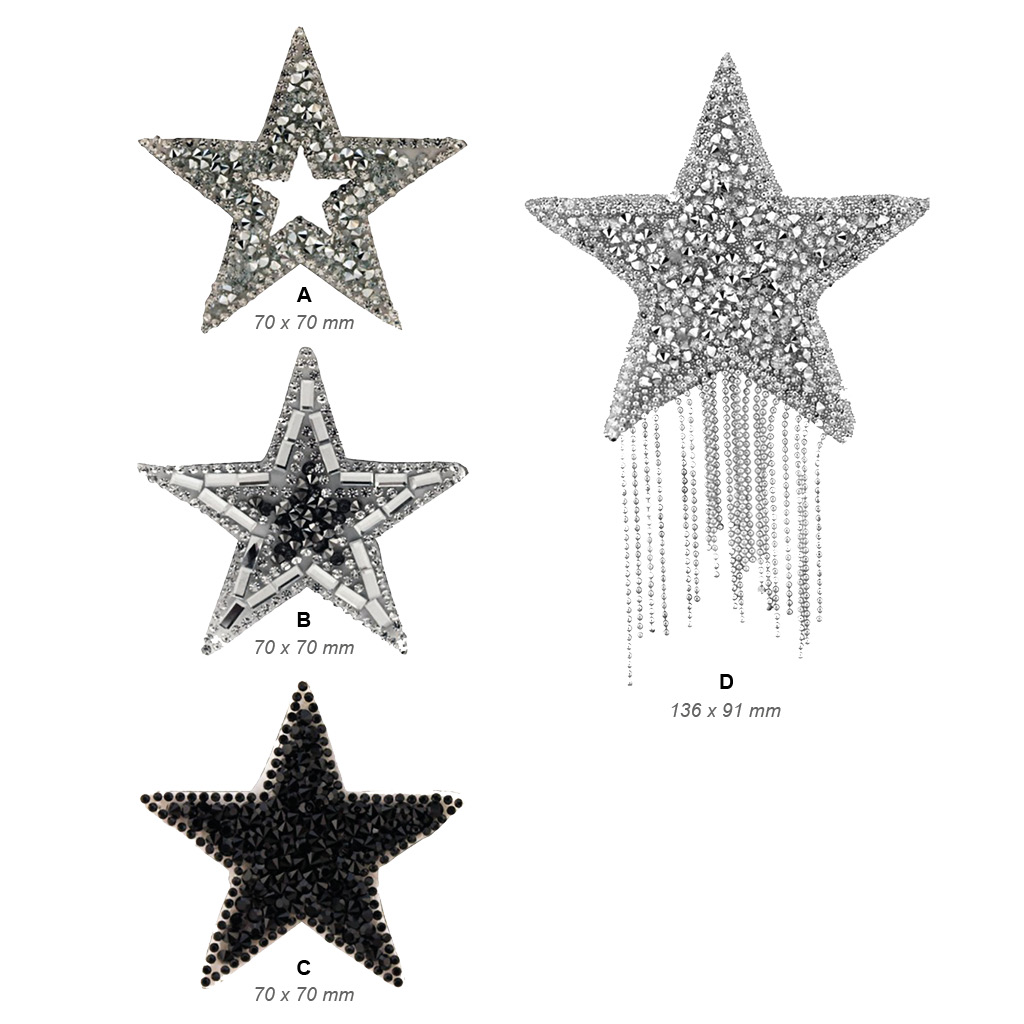 Parche aplicación cristal termoadhesivo «estrellas»