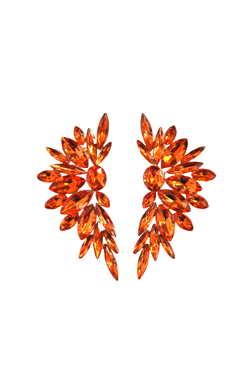 Pendientes naranjas cristal