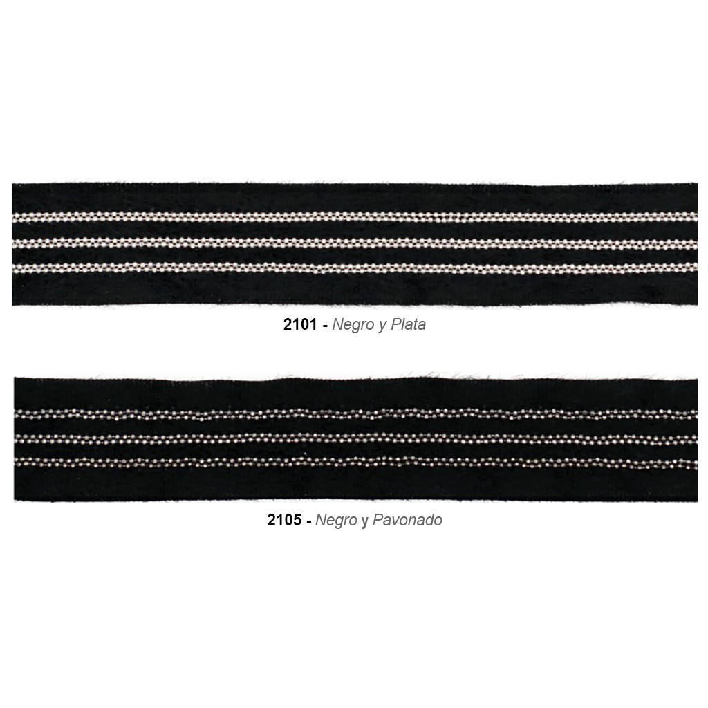 Galón pasamanería con cadenas de latón