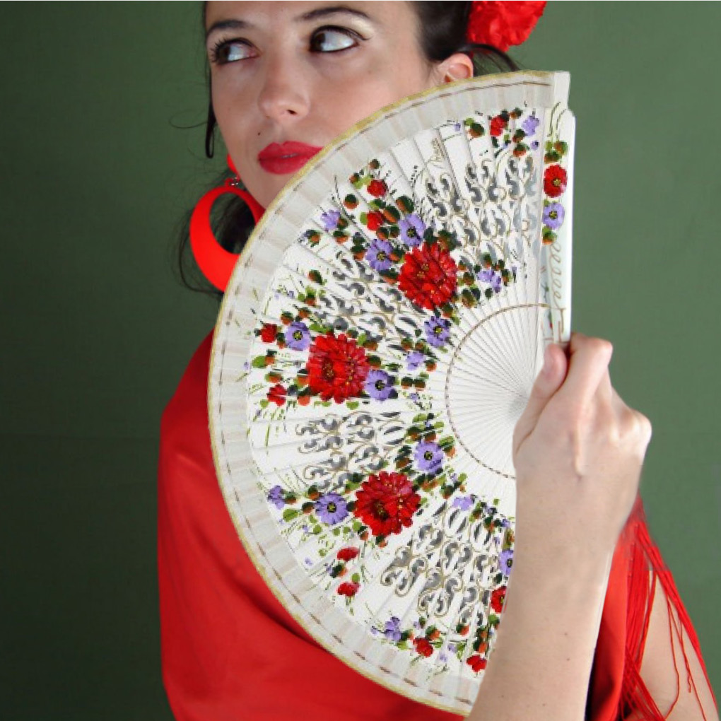 Abanicos blanco dos caras