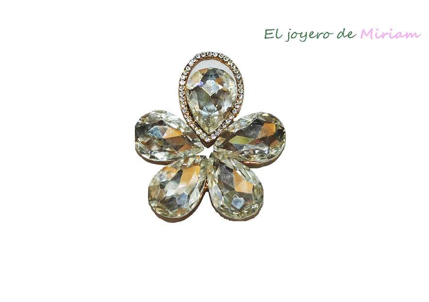 Broche flor de cristal
