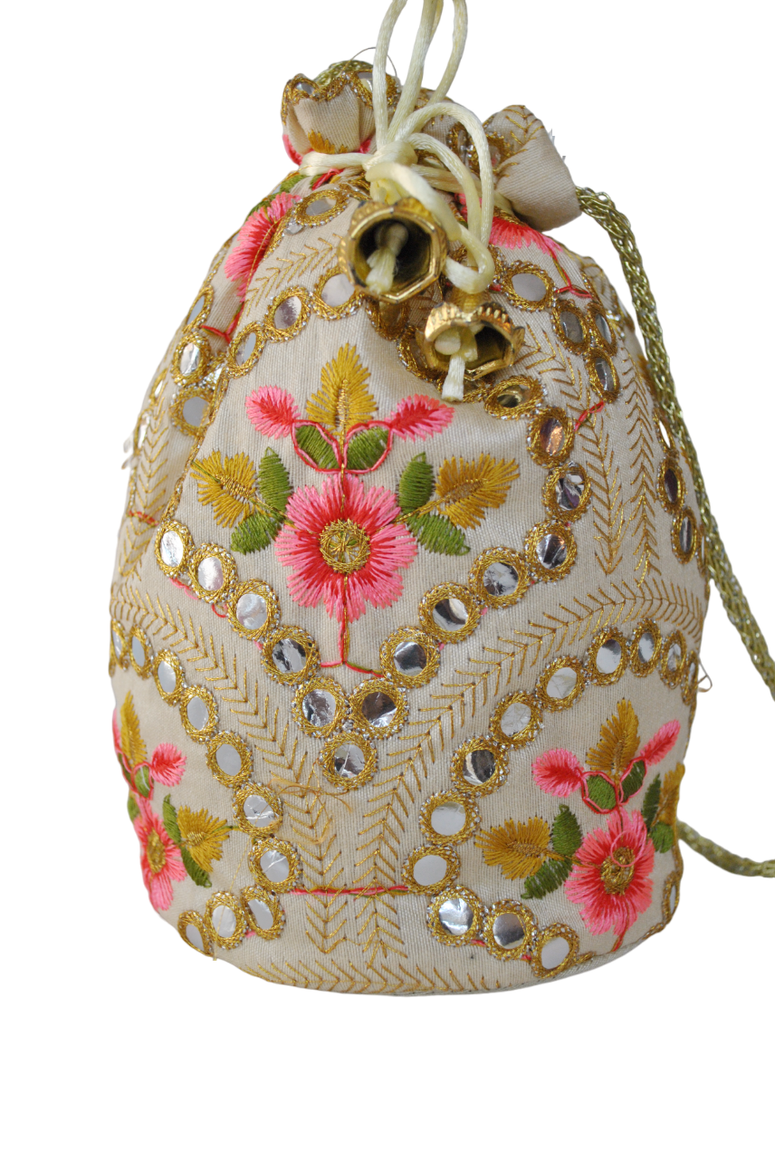 Bombonera beige bordados - Imagen 2