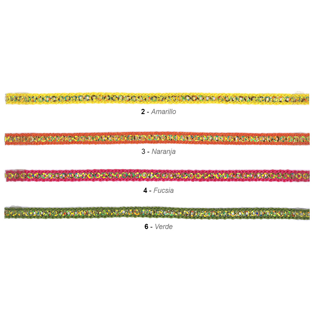 Galón metalizado con lentejuelas, especial carnaval