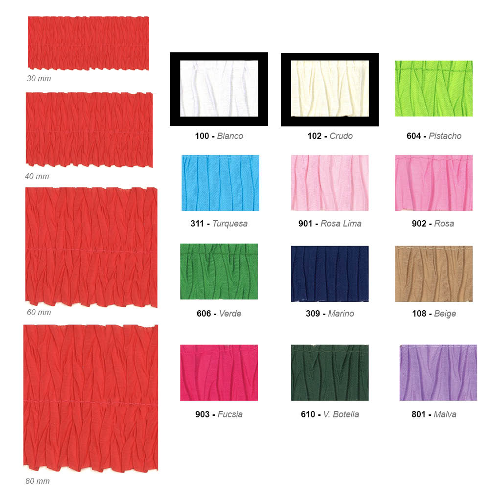 Plisado arrugado biselina