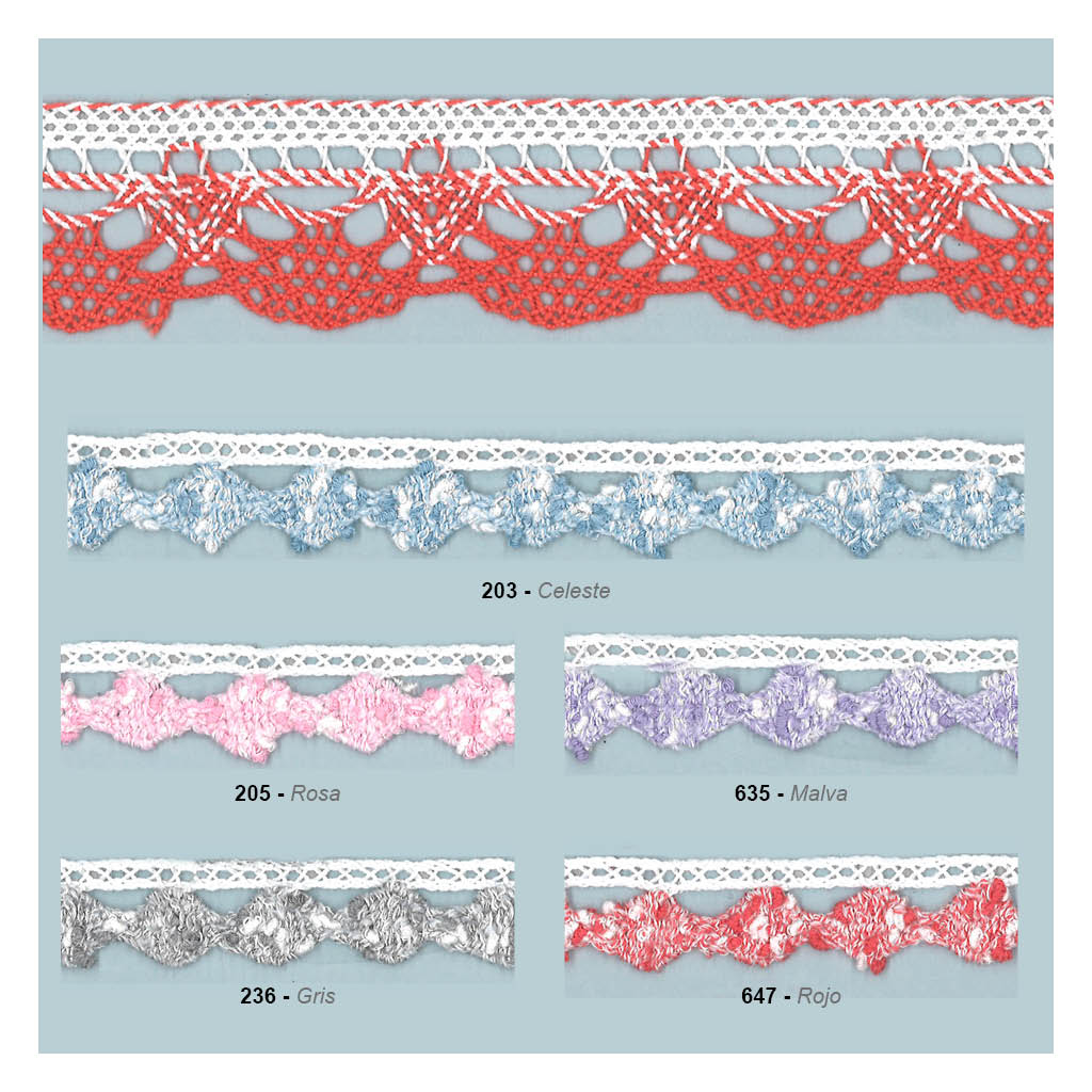 Encaje imitacion bolillo color