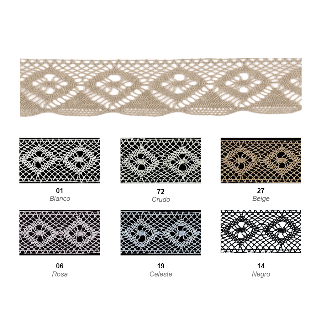 Encaje imit.bolillo color