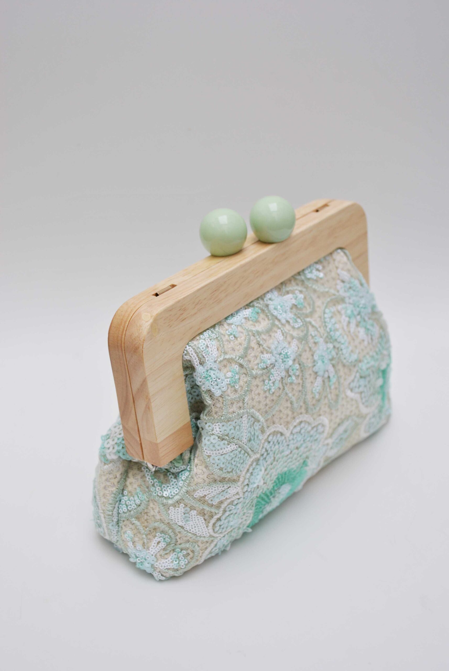 Bolso clutch lentejuelas verdes - Imagen 3