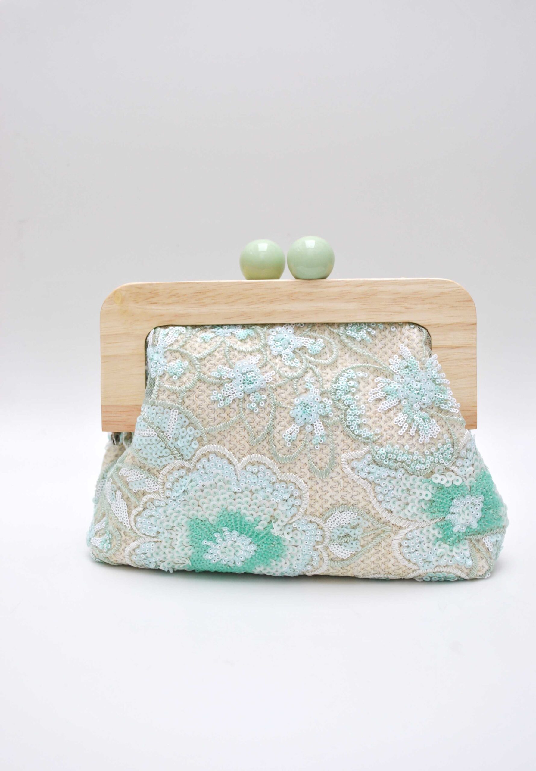 Bolso clutch lentejuelas verdes
