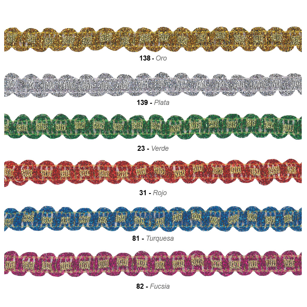 Galón metalizado colores especial carnaval