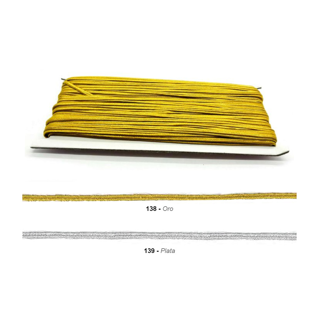 Cordón Soutache metalizado 3 mm