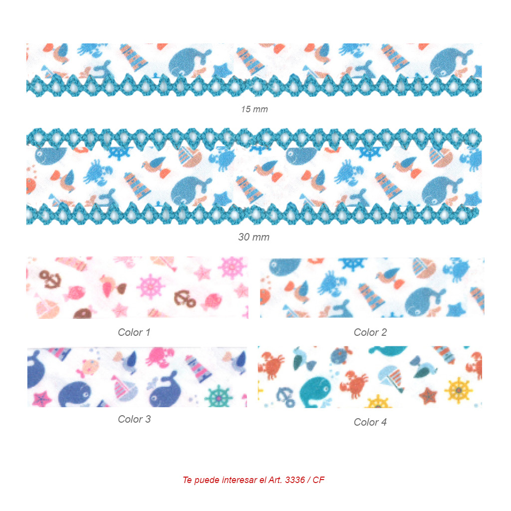 Cinta bies infantil con remate puntilla