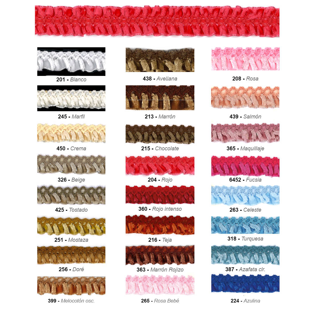 Plisado terciopelo doble fruncido 20 mm