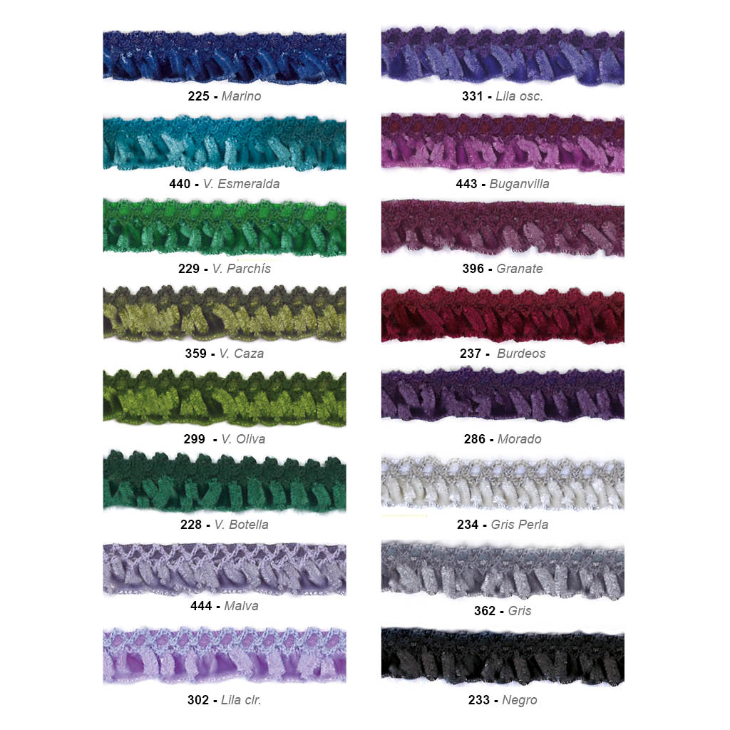 Plisado terciopelo fruncido 15 mm - Imagen 2