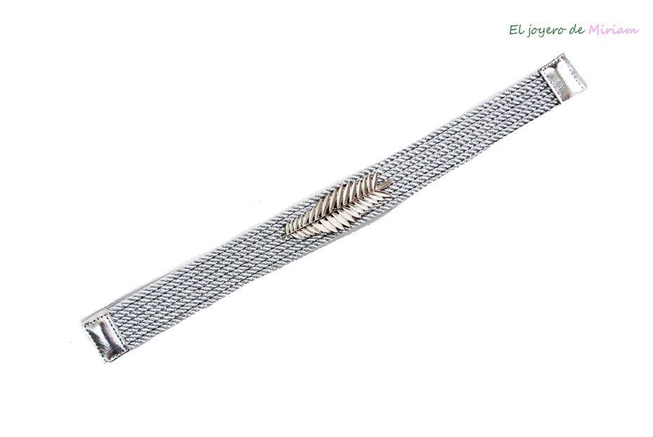 Fajín plata con hoja