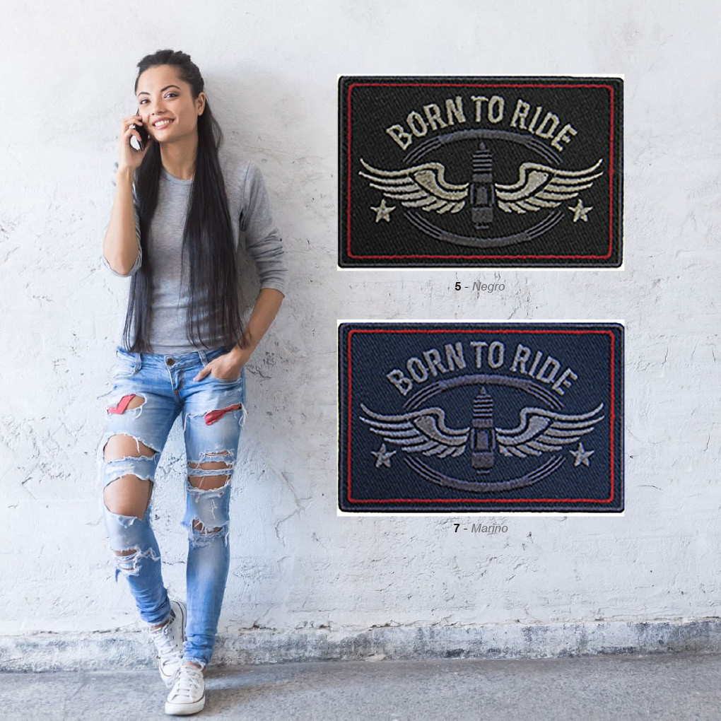 Aplicación bordada alas