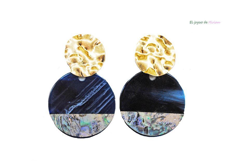 Pendientes carey azul