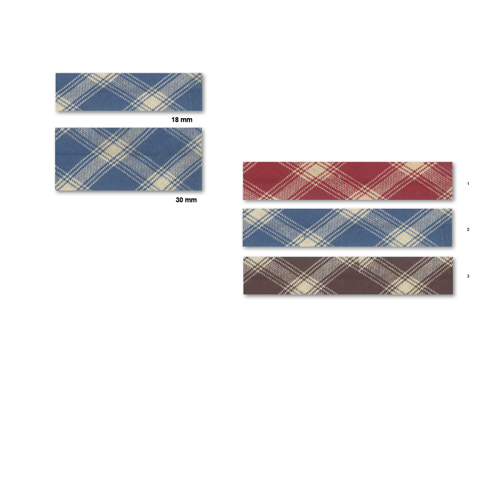 Cinta Bies cuadros escoceses 18 y 30 mm.