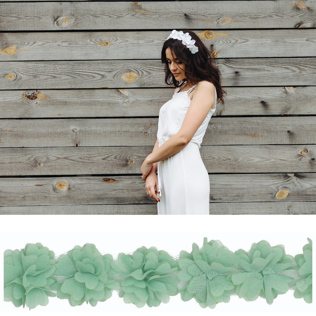 Tira flores de organza 30 mm