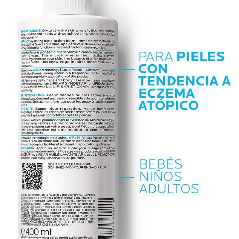 La Roche-Posay Lipikar Baume AP+M 400ml - Imagen 3