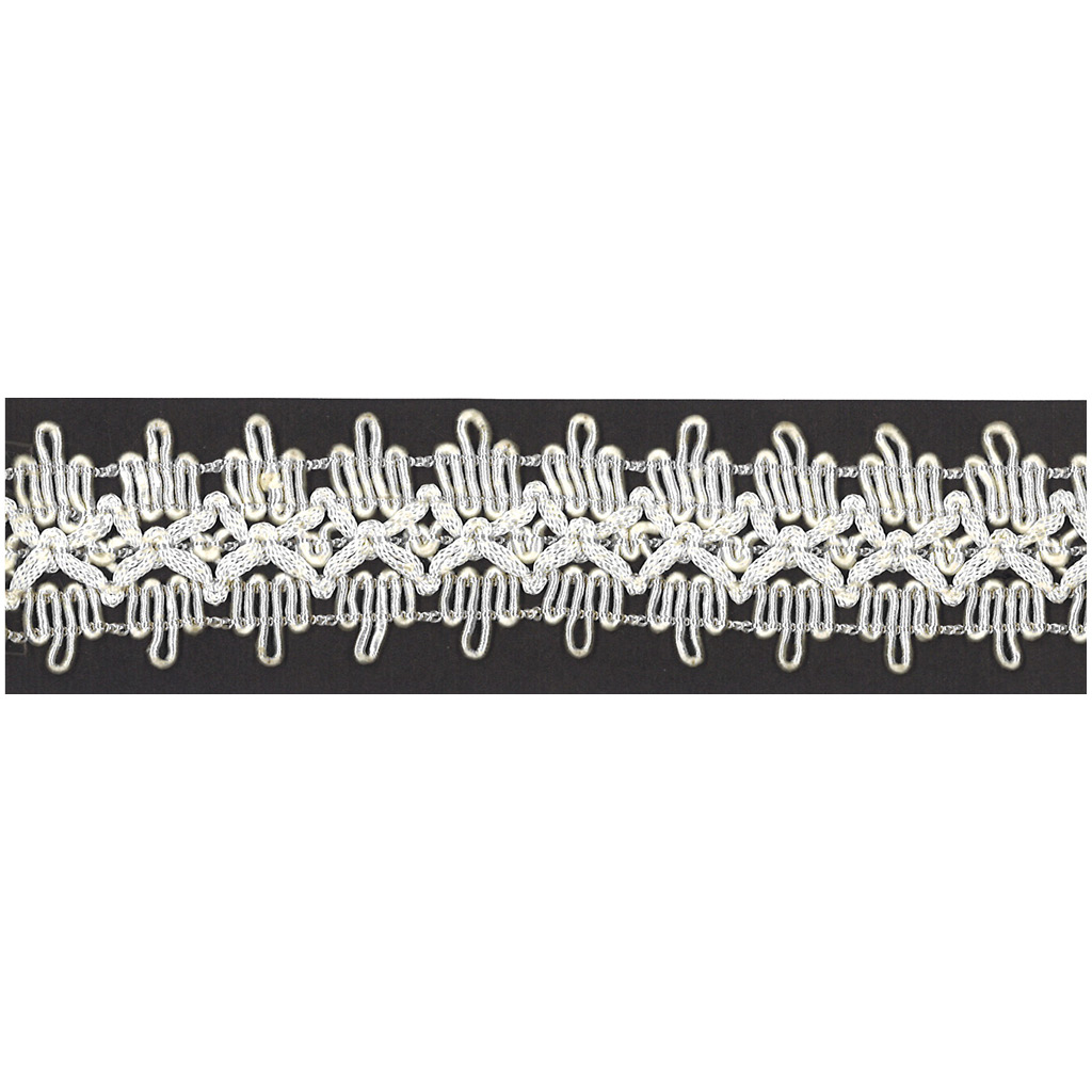 Galón pasamanería de rayón blanco