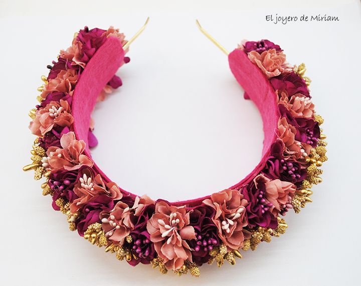 Diadema de flores rosas - Imagen 2