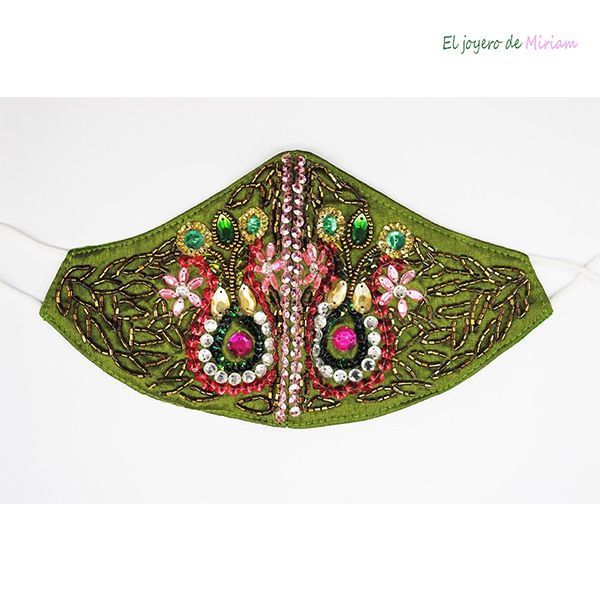 Mascarilla verde pedrería