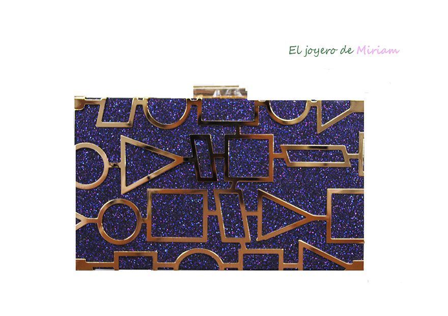 Clutch glitter morado – azul