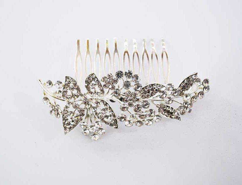 Peineta grande plateada