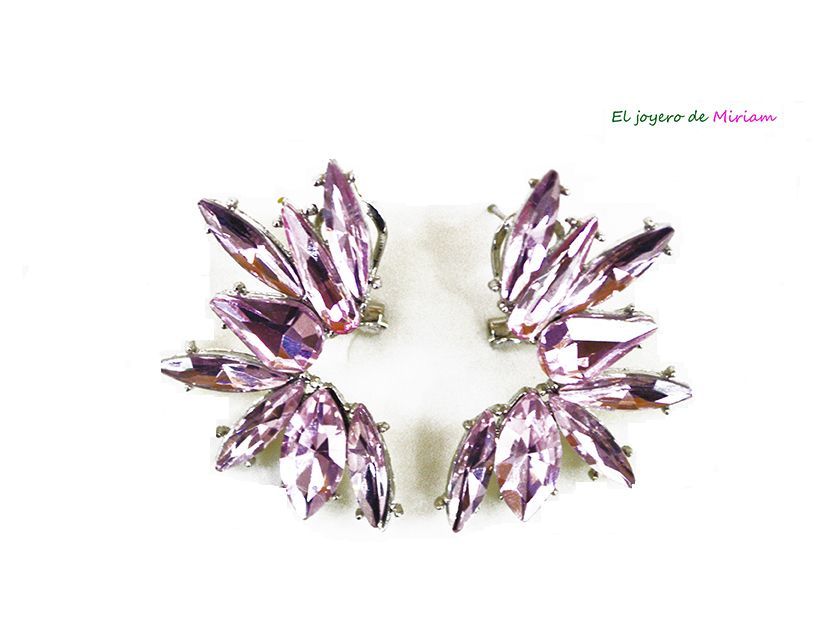 Pendientes rosas cristales