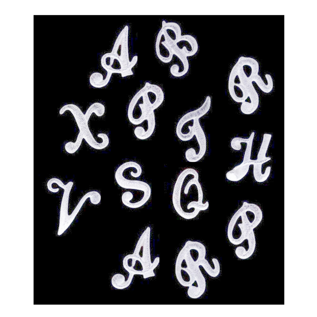 Letras bordadas blanco