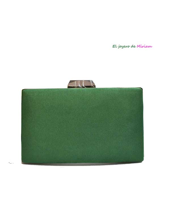 Clutch verde hierba y plata