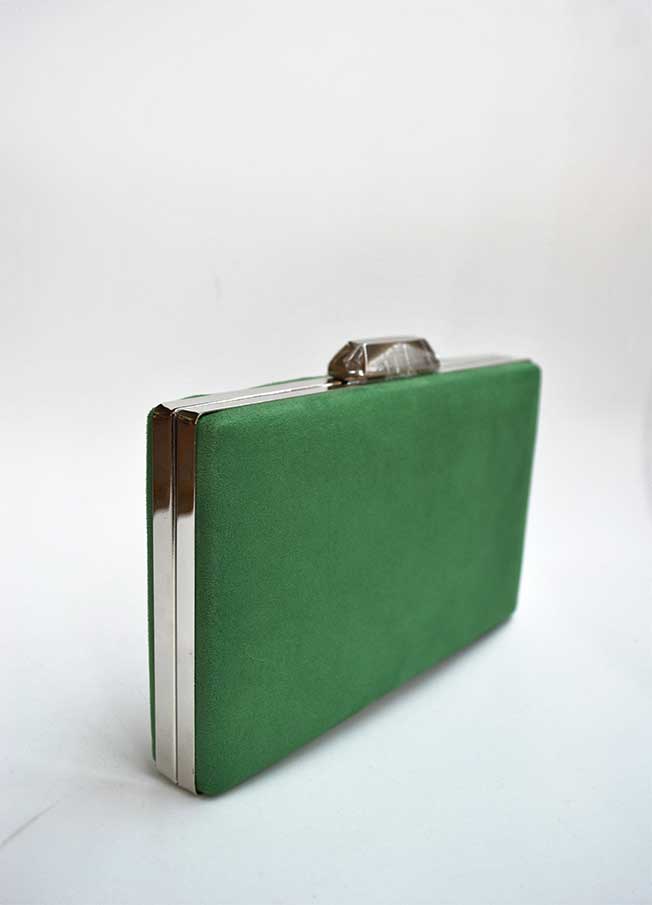 Clutch verde hierba y plata - Imagen 2