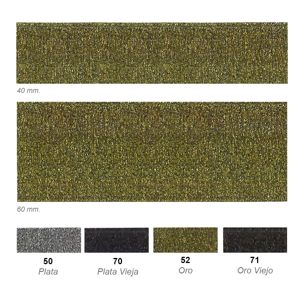 Goma elástica lurex 40 y 60 mm