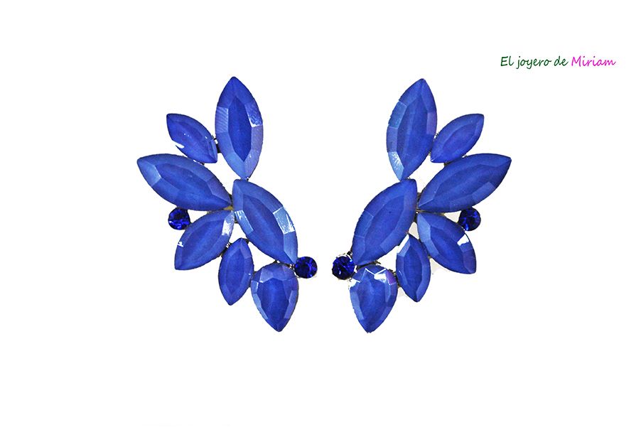 Pendientes azules cristal