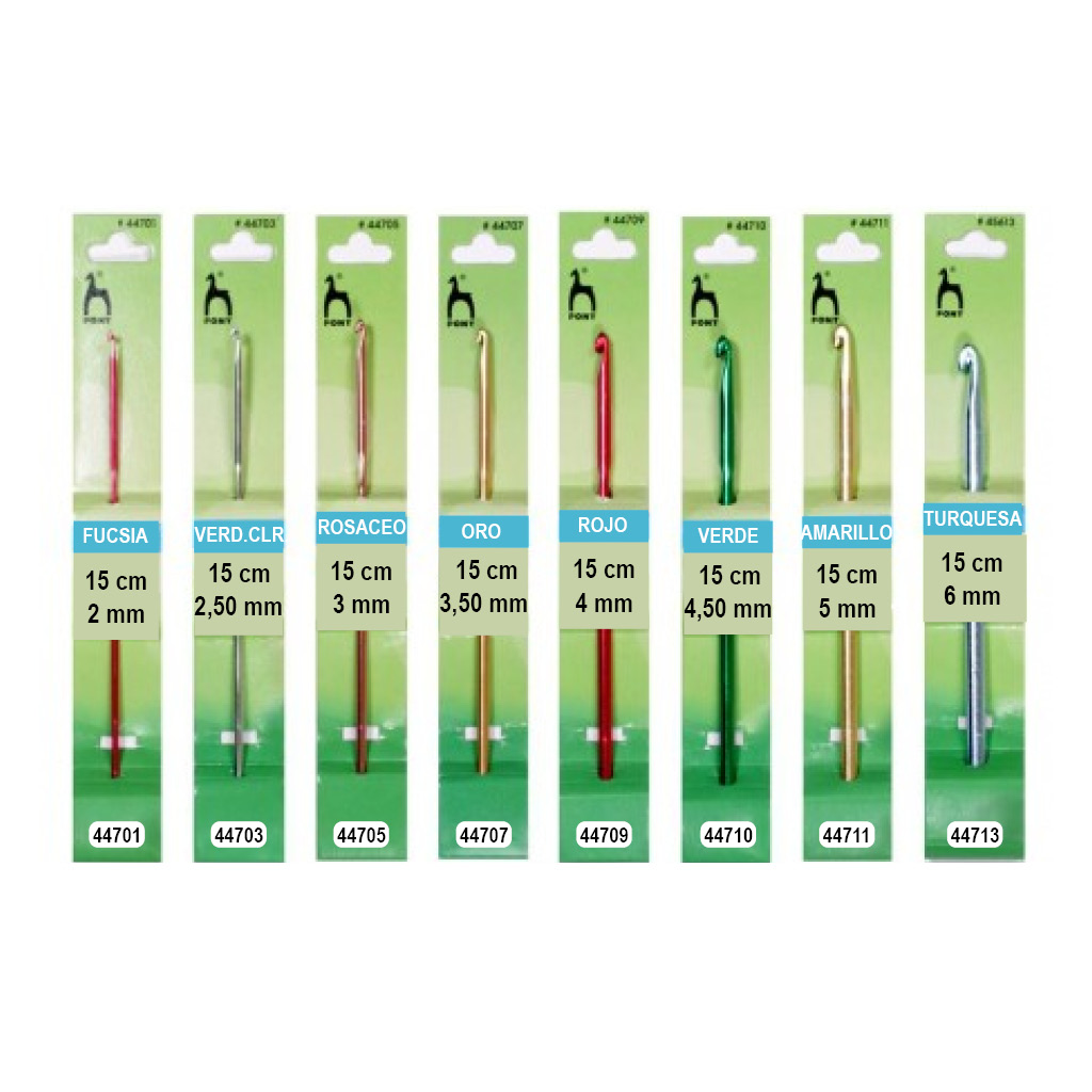Ganchillos color 15 cms
