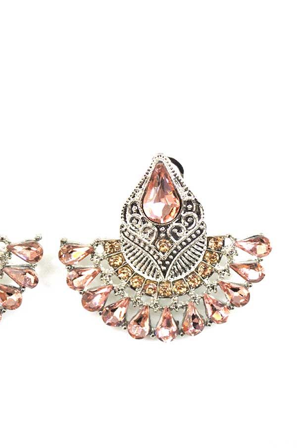 Pendientes rosas y plateados - Imagen 2