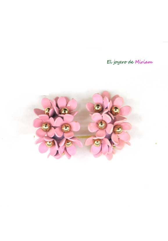 Pendientes rosas florecitas