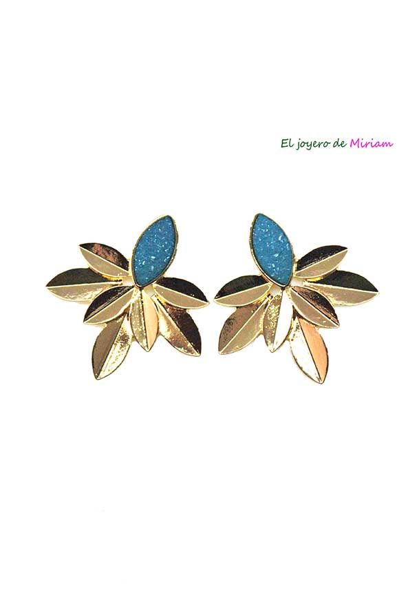 Pendientes azul petróleo