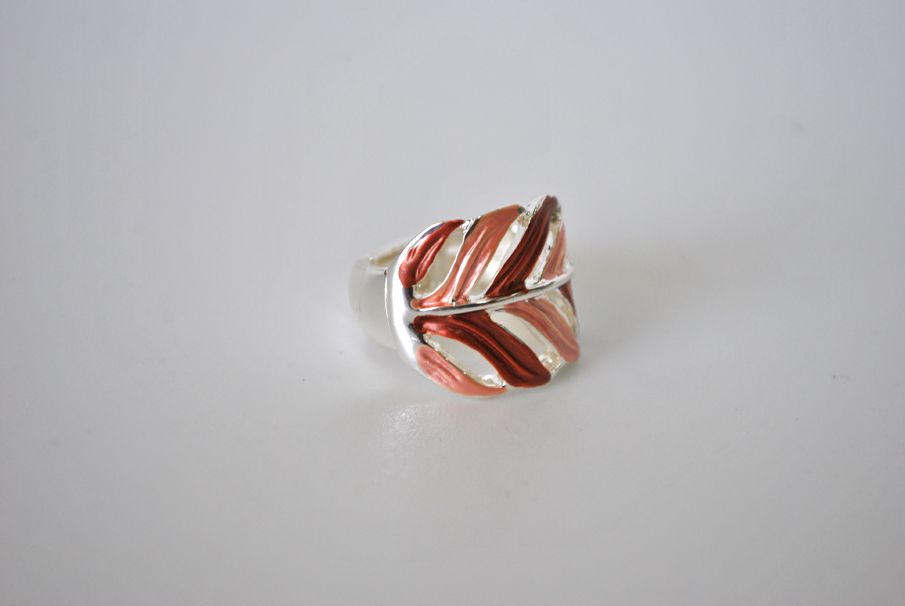 Anillo plateado esmaltes naranjas - Imagen 2