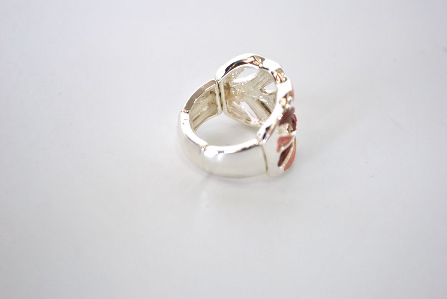 Anillo plateado esmaltes naranjas - Imagen 3